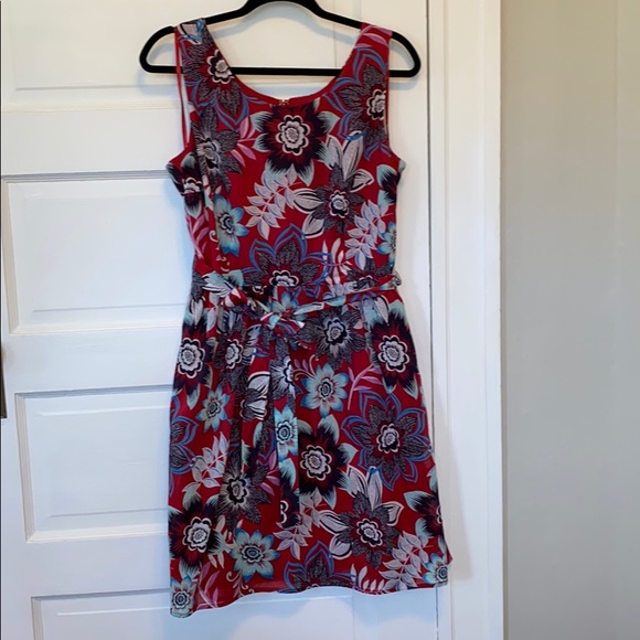 EUC Talbots Blue and Red Floral Dress - Picture 3 of 7